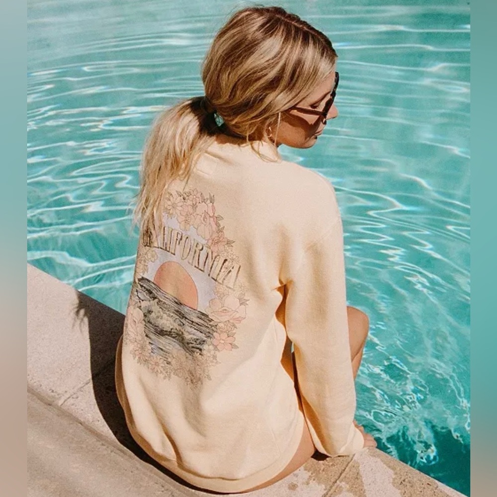 Billabong x The Salty Blonde After Sunset California Butter Yellow Sweatshirt